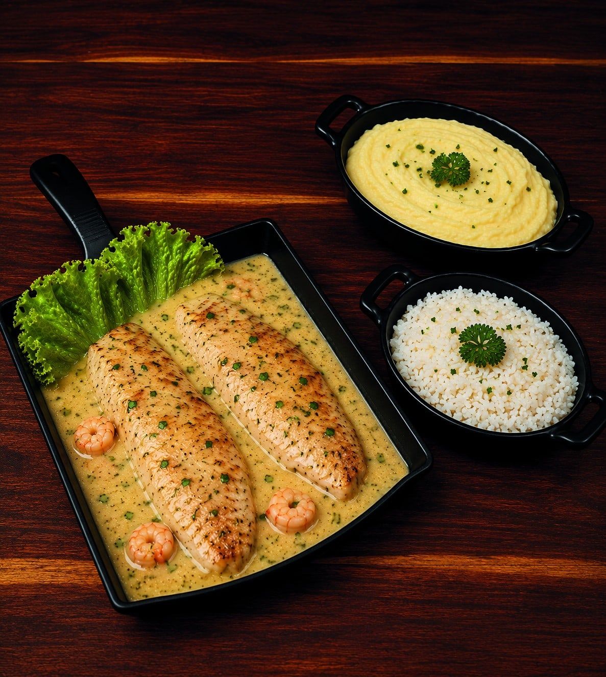 Fischfilet mit Garnelensoße